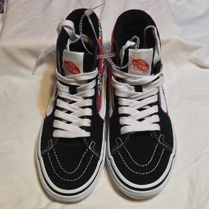 Vans Black and White High-Top Sneakers with Suede Upper